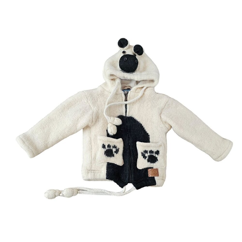 Northern Lifestyles Canada Hand Knitted Wool Bear Hoodie Jacket M